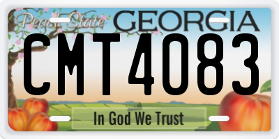 GA license plate CMT4083