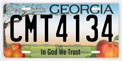 GA license plate CMT4134