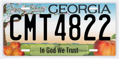 GA license plate CMT4822