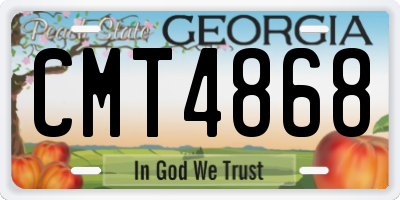 GA license plate CMT4868