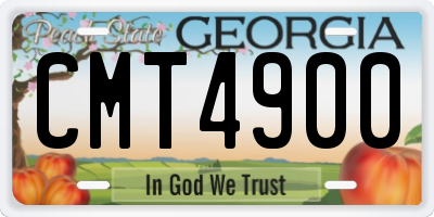 GA license plate CMT4900