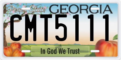 GA license plate CMT5111