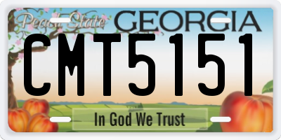 GA license plate CMT5151
