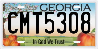 GA license plate CMT5308
