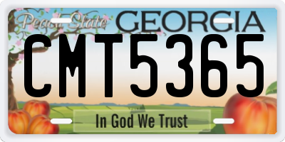 GA license plate CMT5365