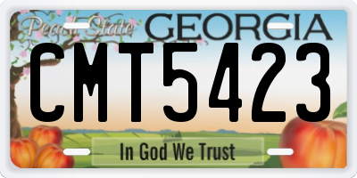 GA license plate CMT5423