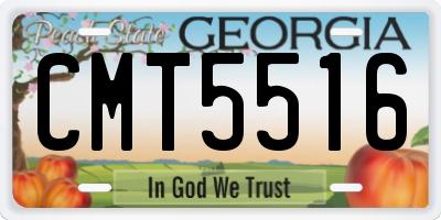 GA license plate CMT5516