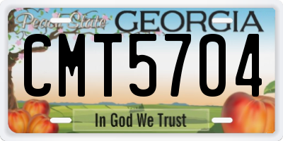 GA license plate CMT5704