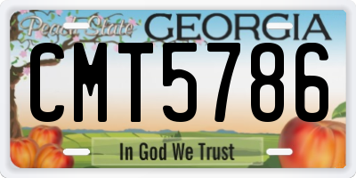 GA license plate CMT5786