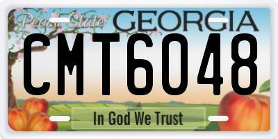 GA license plate CMT6048