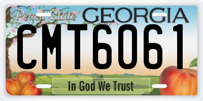 GA license plate CMT6061