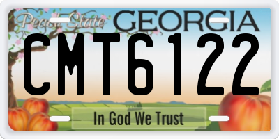 GA license plate CMT6122