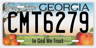 GA license plate CMT6279