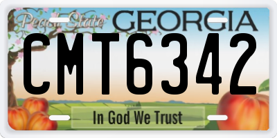 GA license plate CMT6342