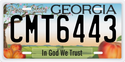 GA license plate CMT6443