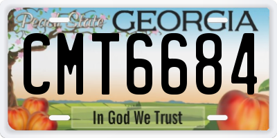 GA license plate CMT6684