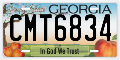 GA license plate CMT6834