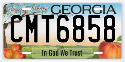 GA license plate CMT6858