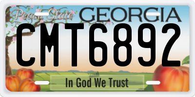 GA license plate CMT6892