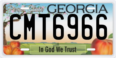 GA license plate CMT6966