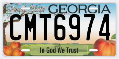 GA license plate CMT6974