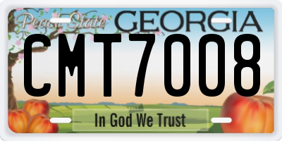 GA license plate CMT7008