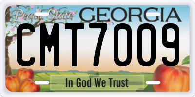 GA license plate CMT7009