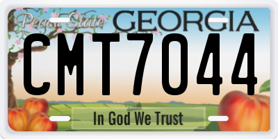 GA license plate CMT7044