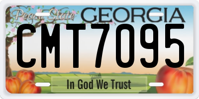 GA license plate CMT7095
