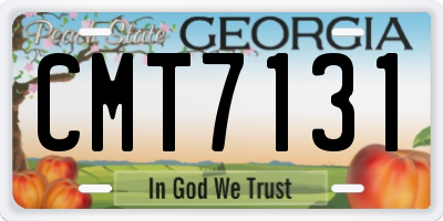 GA license plate CMT7131