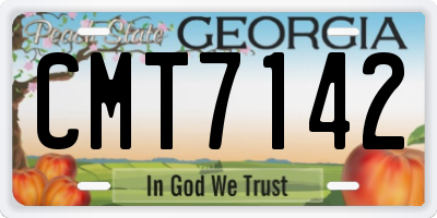 GA license plate CMT7142