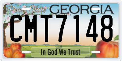 GA license plate CMT7148