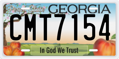 GA license plate CMT7154