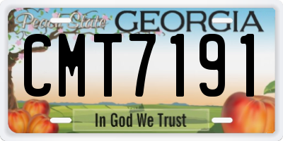 GA license plate CMT7191