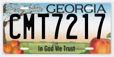 GA license plate CMT7217