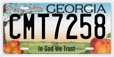 GA license plate CMT7258