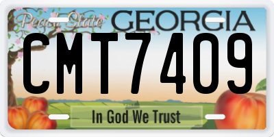 GA license plate CMT7409