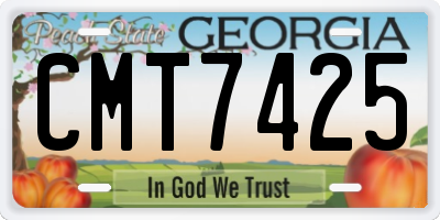 GA license plate CMT7425