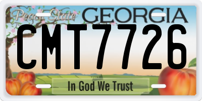 GA license plate CMT7726