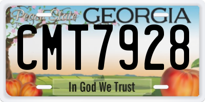 GA license plate CMT7928
