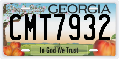 GA license plate CMT7932