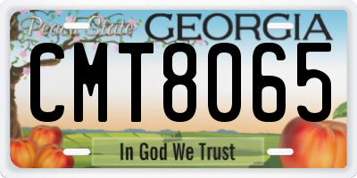 GA license plate CMT8065