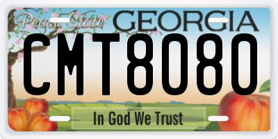 GA license plate CMT8080