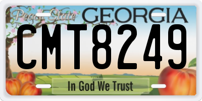 GA license plate CMT8249