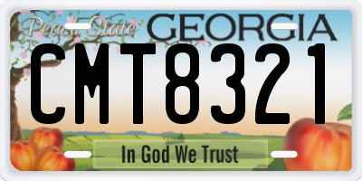 GA license plate CMT8321