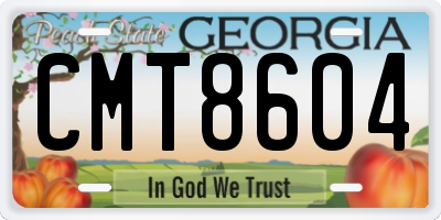 GA license plate CMT8604