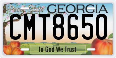 GA license plate CMT8650