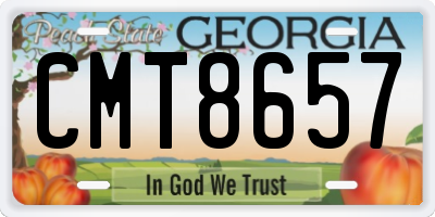 GA license plate CMT8657