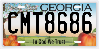 GA license plate CMT8686