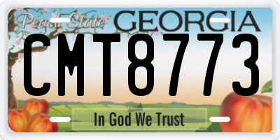 GA license plate CMT8773